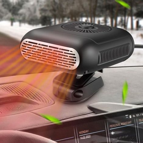 Chauffage de Voiture, 12 V 200 W Réchauffeur de Voiture Portable Allume Cigare 2 en 1 Chauffage Refroidissement Ventilateur Degivreur Pare Brise