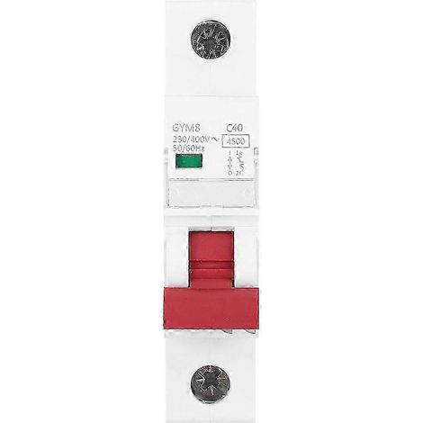GYM8-C45 1P 230/400VAC modularer Leistungsschalter - 2er-Pack, Nennstrom 40A, Überlast- und Kurzschlussschutz, kompakter automatischer Schalter für Schalttafeln. (1/3)
