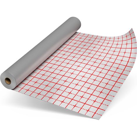 Film d’isolation thermique pour chauffage au sol – rouleau 50 m² – étanche et résistant à la déchirure – installation rapide avec quadrillage – Eurovent