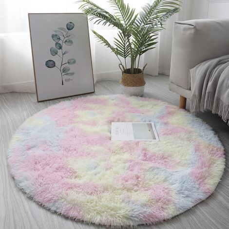 Tapis Rond - Tapis Shaggy Anti-Dérapant - Pour Chambre D'Enfant Salon Chambre À Coucher - 40 cm - 1 Pièce (1/5)