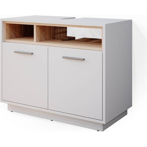 Meuble sous vasque simple Beatrice, Blanc, 80 x 64 cm, Vicco