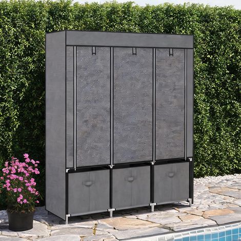 Commode coloris gris foncé en acier 125 x 43 x 162,5 cm (1/5)