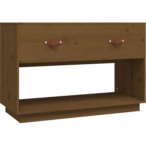 Meuble TV, Étagère TV, Meuble de Salon, Marron miel 90x40x60 cm Bois de pin massif OIB1630E (1/5)