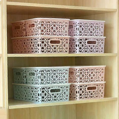 5PCS Tiss Paniers de Rangement, Panire Paniers Rangement Panier y Osier Plastique