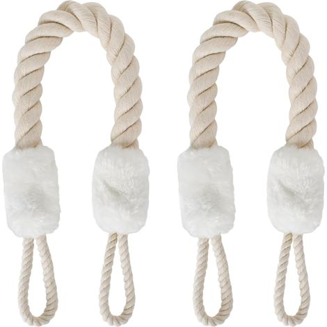Door Stopper, 2 Pack Door Stopper, 60 cm Cotton Door Stopper with Drawstring Finger Protector for Pets Kids (White) (1/5)