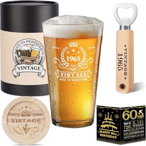 Beer Glass Wooden Bottle Box Coasters Greeting Card Poster Birthday (1/5)