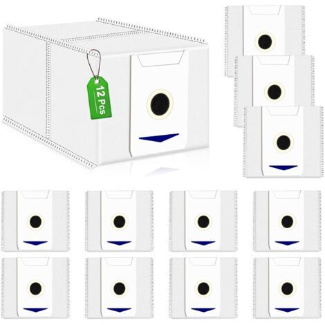 Lot de 12 Sacs à Poussière pour robot Aspirateur Ecovacs Deebot T30 Omni/T30 Pro Omni, Station D'aspiration, Pièces de Rechange, 3 L Grande Capacité Accessoires (blanc) (1/5)