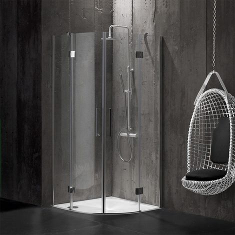 Mampara De Ducha Semicircular 90X90 En Cristal De 6 Mm Sin Marco London (1/5)