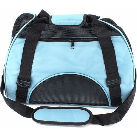 Sacs de Transport pour Petit Chiens Chats Lapins, Caisse de Transport Chat Respirant et Pliable Cage Transport Chat, Bleu (1/5)