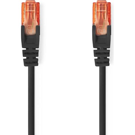 Nedis CAT6-Netzwerkkabel / RJ45 Stecker / RJ45 Stecker / U/UTP / 0.50 m / Rund / PVC / Schwarz / Label