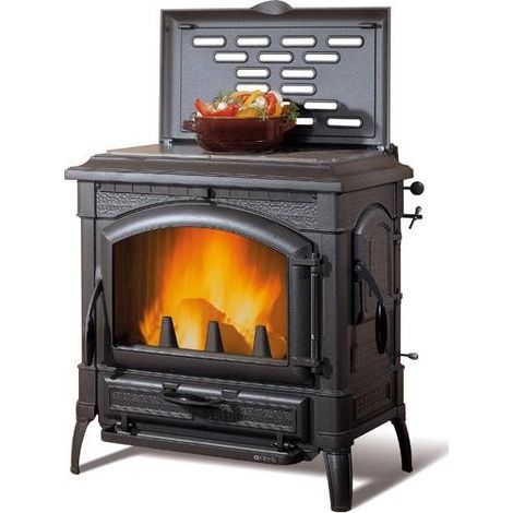 Nordica – Poêle à bois Isotta Evo 11,9 kW – Plaque fonte – Longueur bûche 50 cm – Évacuation fumées 150 mm – Rendement 82 % – Classe A+ (1/10)