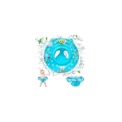 Siège bouée flottante pour bébé plus de 6 mois, anneau de natation gonflable bleu, jouet aquatique plage piscine –