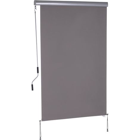 Tenda verticale da balcone 120 x 200 cm grigia con manovella (1/5)