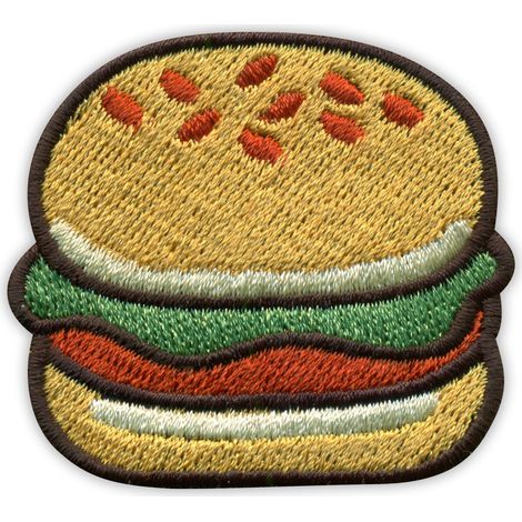 Hamburger-Aufnäher – für Burger-Fans – zum Aufnähen – gestickter Aufnäher/Abzeichen/Emblem