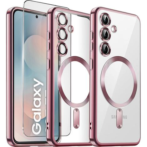 Funda para Samsung Galaxy S25 FE, Electro MagSafe, rosa + protector de pantalla (1/5)