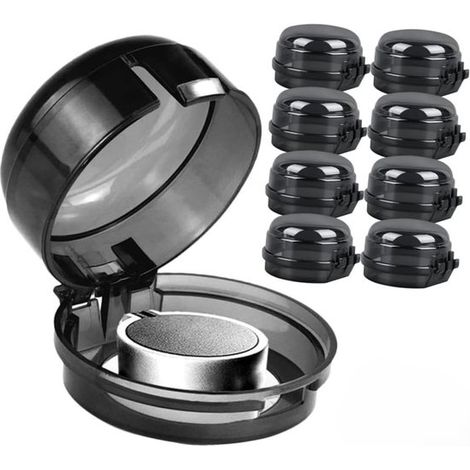 Protectores para perillas de estufas de gas, 8 piezas, Universales, Cubiertas de plástico para perillas, hornos eléctricos, Negro (1/5)