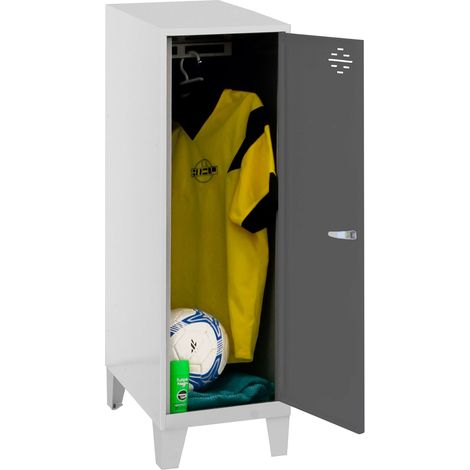 Simonrack Mini Metallschrank Grau mit Schloss und Lüftung (1/2)