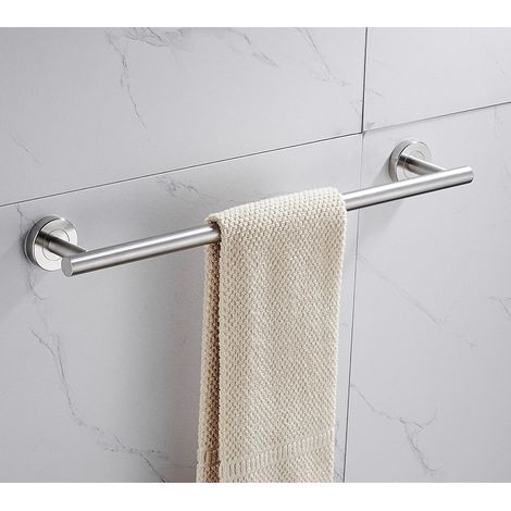 TAISHENGDA-Porte-Serviettes 40cm Acier Inoxydable 304 Finition Brossée avec Rainure Barre Murale Salle de Bain (1/3)