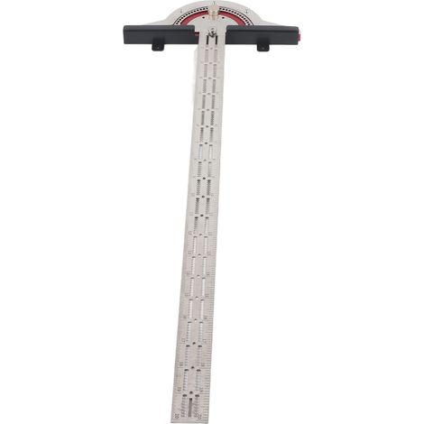 Règle de bord, rapporteur, équerre en T en alliage d'aluminium, règle de bord pour menuisiers, étudiants, architectes et designers, 50,8 cm (20 po) (1/5)