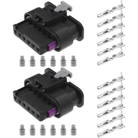 Connecteur arrière automobile 6 broches 61132359993 – Lot de 2, compatible BMW Série 1/2/3/4 (F20/F30/F36 etc.) (1/4)