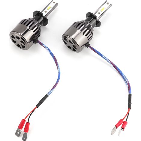 Paire de 2 ampoules LED H3 60W Blanc, phares de voiture à faisceau super concentré, conducteur intégré G21 (1/5)