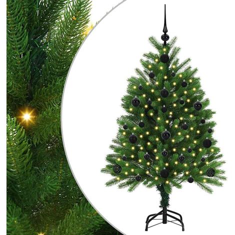 Sapin de Noël，Arbre de Noël avec 150 LED avec support Vert 120 cm PE CFW73135 (1/5)