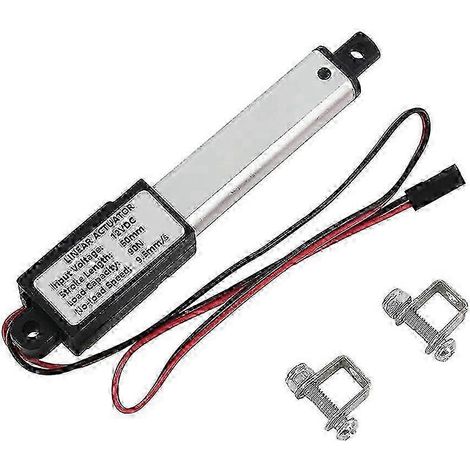 Actionneur linéaire miniature, course de 2 pouces, 90 N/20,3 lbs, vitesse 9,5 mm/s, moteur d'actionneur électrique étanche. (1/5)