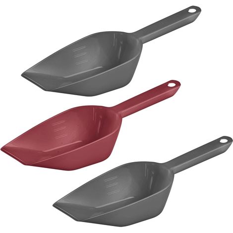 Lot de 3 pelles à pâtisserie, pesée, remplissage : env. 55 ml, plastique, anthracite/rouge, 90892270 (1/5)