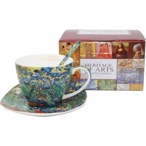 Tazza e piattino in porcellana "Notte stellata" di Van Gogh, ideali come regalo. (1/5)