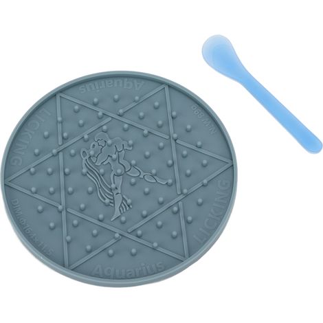 Bac à lécher en silicone pour chien, sûr, souple et facile à nettoyer, pour animaux de compagnie et aquariums (gris) (1/5)