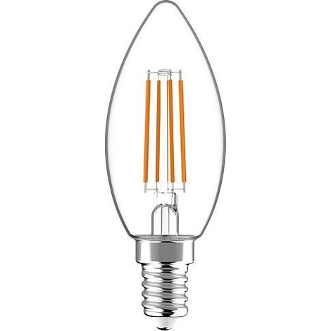 Ampoule bougie LED à filament C35 E14 4.5W 470lm 2700K claire 330° dimmable