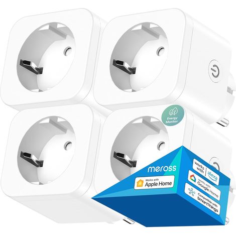 Prise Connectée WiFi, Suivi de consommation, Prise Intelligente Compatibile avec HomeKit, Alexa, Google Home et SmartThings, Commande vocale et à distance, 16A, 2,4GHz, 4 Pièces (1/5)