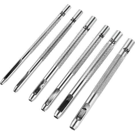 Ensemble de 6 emporte-pièces ronds creux de 1,5 mm à 4,5 mm pour la couture du cuir et la réalisation de bracelets de montre en cuir. (1/5)
