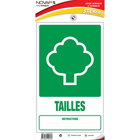 Panneau Dechets tailles - Vinyle adhésif 330x200mm - 4000848