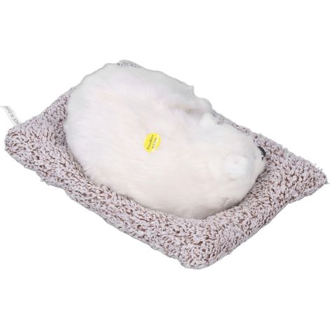 Chien en peluche réaliste avec sons, cadeau original et amusant, jouet en plastique, décoration pour voiture, Samoya blanc (1/5)