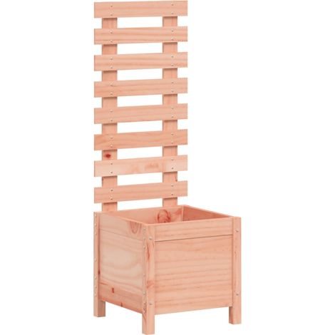 Jardinière bac lit surélevé plantes fleurs terrasse jardin avec support 39 x 39,5 x 114 cm bois massif douglas marron