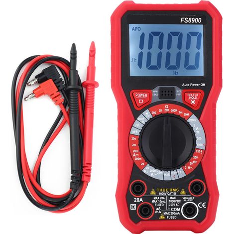 FS8900 Digitalmultimeter mit LED-Anzeige für AC/DC-Spannungs- und Strommessungen (1/5)