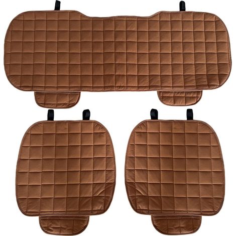 Lupex shop - Coprisedile universale per auto seduta 3 pezzi, 2 anteriori e 1 posteriore, Marrone cod. LS024