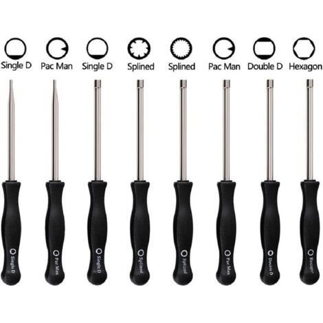 Outil de réglage de carburateur Pac Man/Single D/double D/Hexagone Hex Socket/21-teeth/cannelée 7-teeth Tournevis à douille cannelée pour commune 2 Cycle Moteur de petite taille (lot de 8) H318 (1/5)