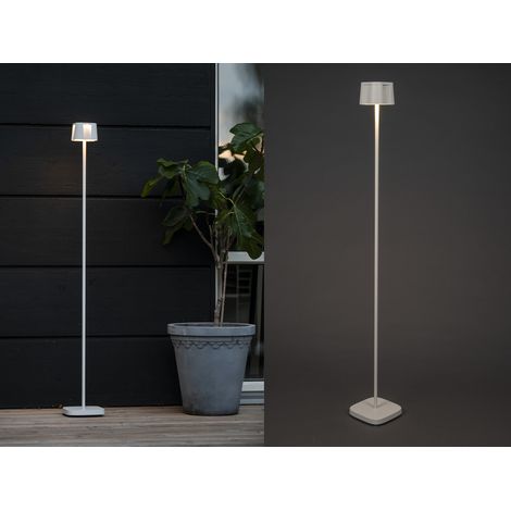 Akku Stehlampe NICE für Outdoor dimmbar, kabellos in Weiß, klein 120cm (1/5)