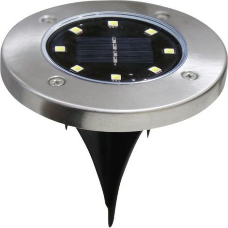 Lámpara solar para exteriores, 12 LED, luz de jardín empotrable IP65, foco solar para caminos, patios, terrazas y exteriores - Blanco frío, paquete de 1 (1/5)