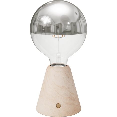 Lampada portatile ricaricabile Cabless01 con lampadina globo mezza sfera argento (1/4)