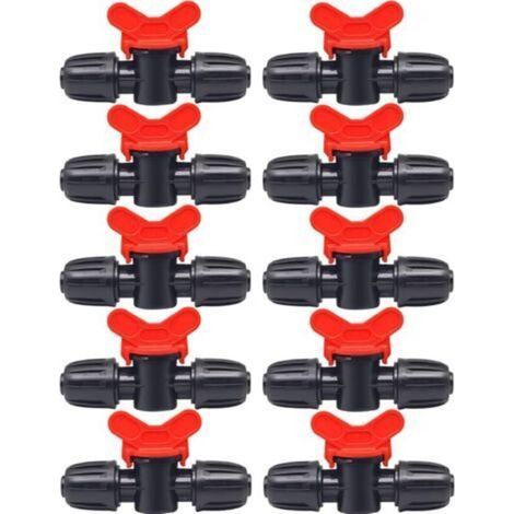 Vanne de commutation d’irrigation en PE, 10 pièces, raccord mâle barbelé double pour tuyau 16 mm – idéal pelouse et jardin (1/5)