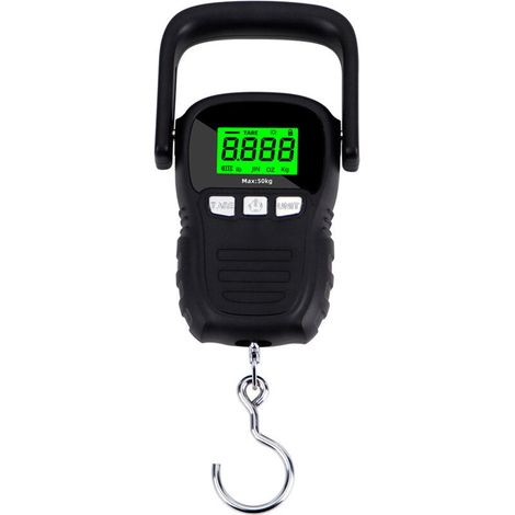 Portable Travel Luggage Scale 110 lb/50 kg USB Rechargeable Suitcase Scale with Large Handle & Hook, Backlit LCD Screen, Measuring Tape Ruler, Electronic Scale for Fishing and Cooking (1/5)