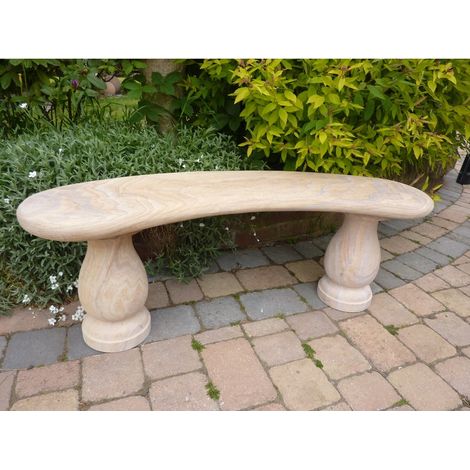 Cheltenham Curved Rainbow Sandstone Garden Bench - 120cm L