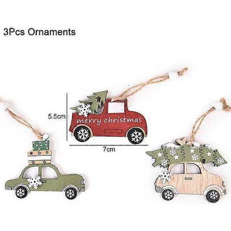 Ornement de train en bois pour Noël - Décoration de Noël pour la maison - Cadeaux de Noël pour enfants - Noel Natal Navidad New YearStyle16 (1/5)