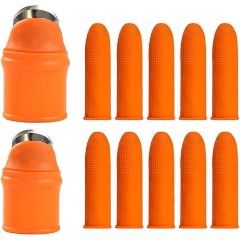 2 teiliges Fingerpflück Set Daumenschutz Gartenspalter Nagelschutz Werkzeug zum Pflücken von Gartenobst, Pflanzen, Paprika, Gemüse, Bohnen und Er (1/5)