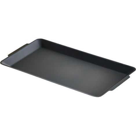 Plaque de cuisson en acier inoxydable pour plaques de cuisson et grils, taille S (22 x 14 cm). (1/5)