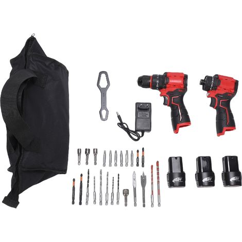 Kit Perceuse-Visseuse et Clé à Chocs Sans Fil - Moteur Brushless 16.8V, 3 Batteries 1300mAh, 30-40N·m - Pour Bois, Métal, Plastique - Avec Coffret et 24 Accessoires (1/5)