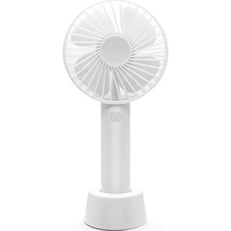 Ventilateur portable blanc rechargeable par USB, 3 vitesses, batterie 1200 mAh, puissant et compact, idéal pour la maison et les voyages. (1/5)